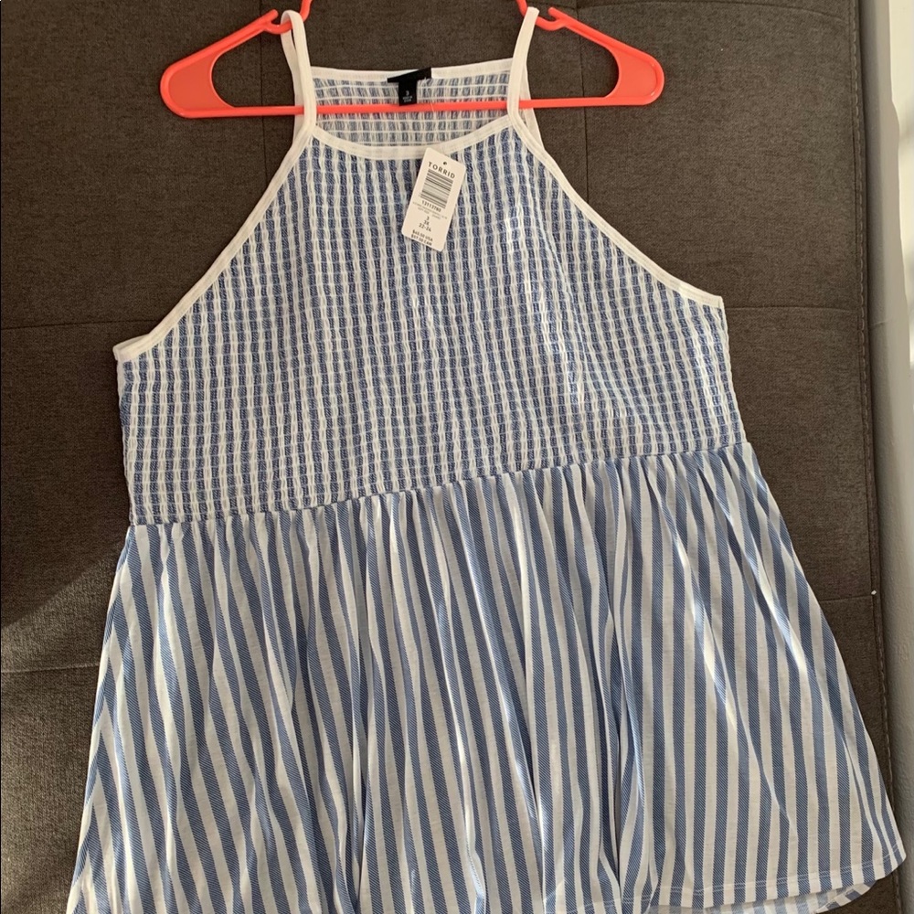 Striped blue and white shirt
